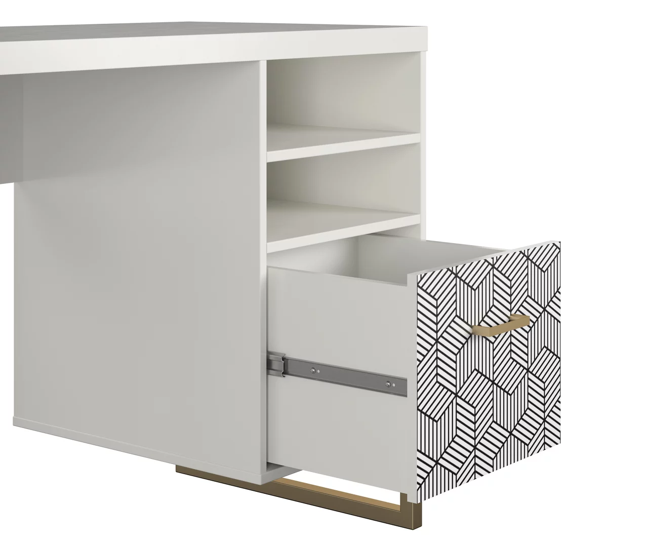 Scarlett White Pedestal Desk 2 Scarlett White Pedestal Desk - Image 2