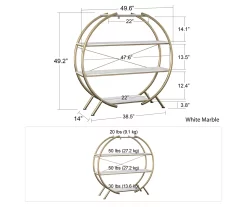 Amelia Faux Marble 4-Shelf Bookcase -Home Style Shop 810589033 2