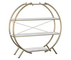 Amelia Faux Marble 4-Shelf Bookcase