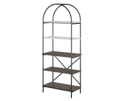 Vivinne Gray 5-Shelf Bookcase -Home Style Shop 810589034 3