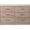 Senniberg Oak & Faux Calcutta 6-Drawer Dresser