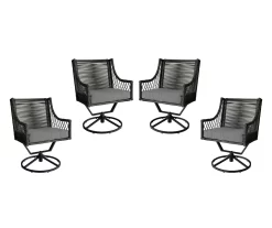 Real Living Arrow Ridge All-Weather Wicker Cushioned Patio Swivel Dining Chairs, 4-Pack -Home Style Shop 810589367 A0 3