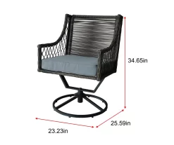 Real Living Arrow Ridge All-Weather Wicker Cushioned Patio Swivel Dining Chairs, 4-Pack -Home Style Shop 810589367 X0 2