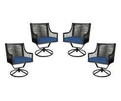 Real Living Arrow Ridge All-Weather Wicker Cushioned Patio Swivel Dining Chairs, 4-Pack -Home Style Shop 810589368 A0 3