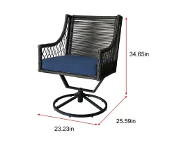 Real Living Arrow Ridge All-Weather Wicker Cushioned Patio Swivel Dining Chairs, 4-Pack -Home Style Shop 810589368 X0 2