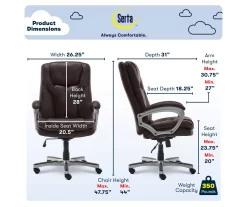 Benton Brown Big & Tall Faux Leather Executive Office Chair 12 Benton Brown Big & Tall Faux Leather Executive Office Chair -Home Style Shop 810590314 7