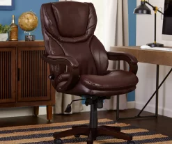 Conway Brown Big & Tall Bonded Leather Office Chair 11 Conway Brown Big & Tall Bonded Leather Office Chair -Home Style Shop 810590315 2