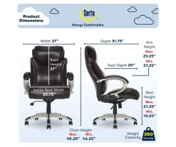 Dayton Dark Brown Big & Tall Bonded Leather Office Chair 12 Dayton Dark Brown Big & Tall Bonded Leather Office Chair -Home Style Shop 810590372 6