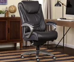 Baxter Black Big & Tall Bonded Leather Office Chair -Home Style Shop 810590377 2