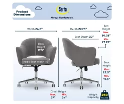 Valetta Gray Microfiber Office Chair 13 Valetta Gray Microfiber Office Chair -Home Style Shop 810590379 7
