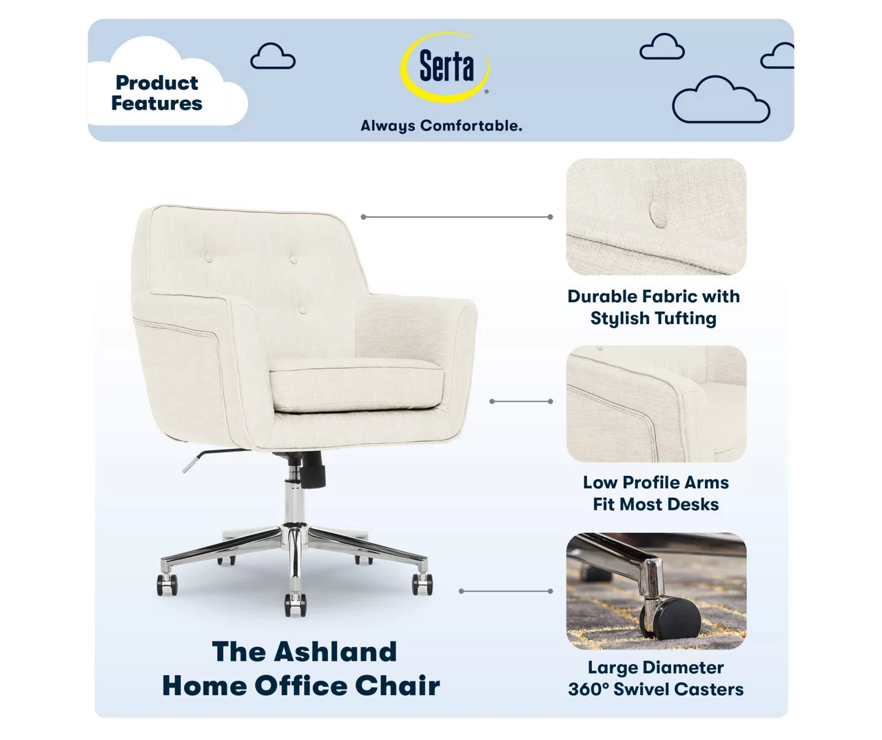 Serta Ashland Fabric Office Chair 19 Serta Ashland Fabric Office Chair - Image 19
