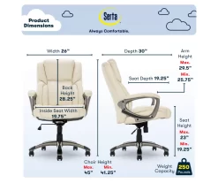 Serta Garret Executive Bonded Leather Office Chair -Home Style Shop 810590385 7
