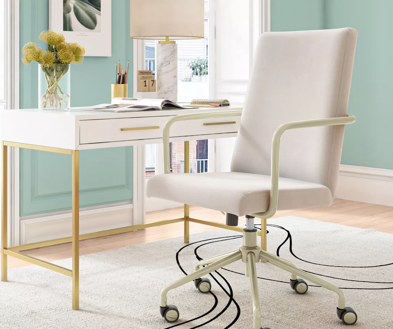 Giselle Velvet Office Chair 13 Giselle Velvet Office Chair - Image 13