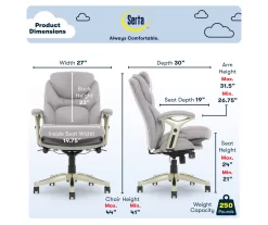 Serta Claremont Fabric Office Chair -Home Style Shop 810590395 6