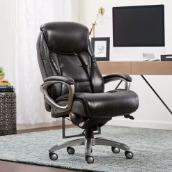 Lautner Gray Executive Bonded Leather Office Chair -Home Style Shop 810590397 21 1