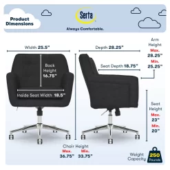 Serta Ashland Fabric Office Chair 29 Serta Ashland Fabric Office Chair -Home Style Shop 810590407 61