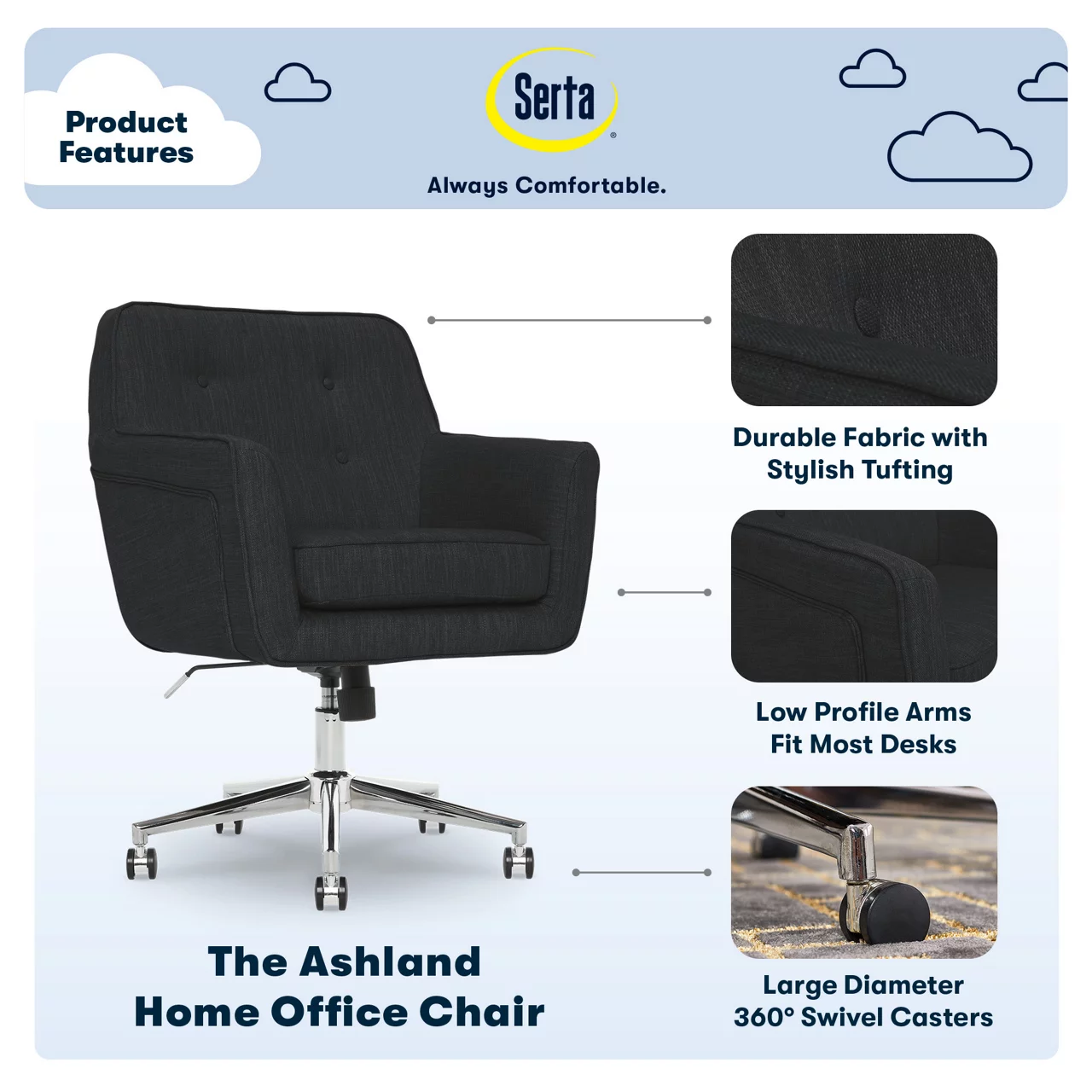 Serta Ashland Fabric Office Chair 11 Serta Ashland Fabric Office Chair - Image 11