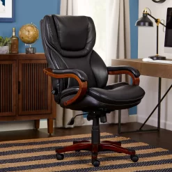 Conway Black Big & Tall Bonded Leather Office Chair 16 Conway Black Big & Tall Bonded Leather Office Chair -Home Style Shop 810590408 21