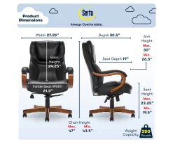 Serta Conway Big & Tall Bonded Leather Office Chair -Home Style Shop 810590408 7 1