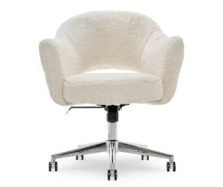 Valetta Cream Faux Fur Office Chair