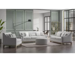 Waltham Wickham Gray Ottoman -Home Style Shop 810590538 1