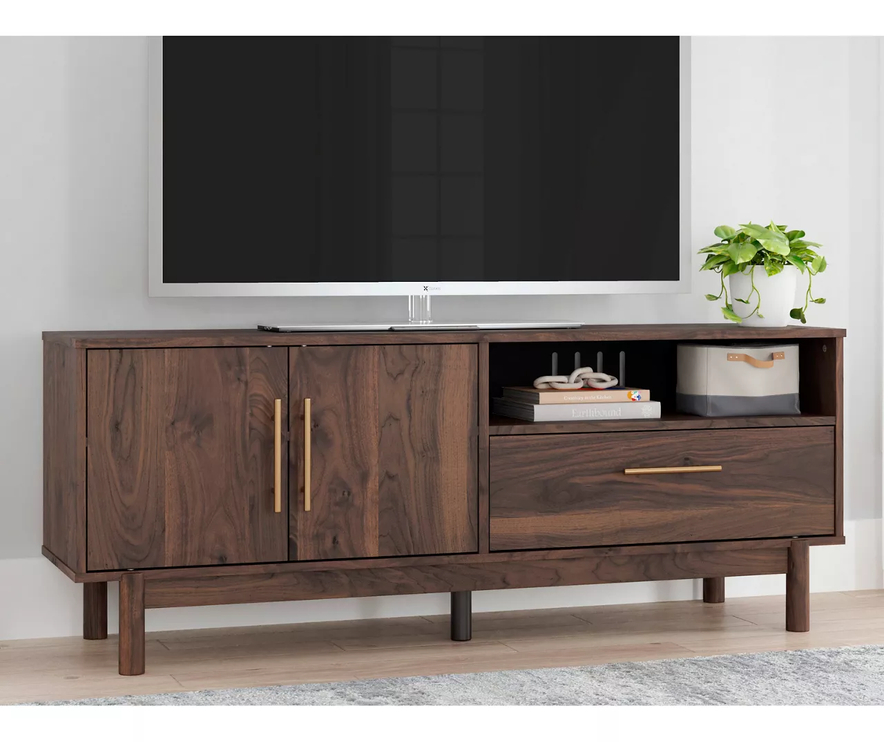 59" Calverson Mocha TV Stand 7 59" Calverson Mocha TV Stand - Image 7