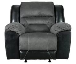 Earhart Slate Faux Leather Rocker Recliner