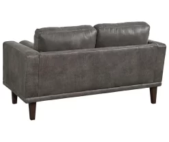 Arroyo Smoke Faux Leather Loveseat -Home Style Shop 810594589 3