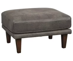 Arroyo Smoke Faux Leather Ottoman -Home Style Shop 810594591 1