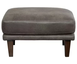 Arroyo Smoke Faux Leather Ottoman
