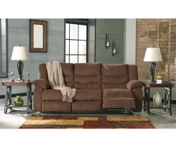 Tulen Chocolate Reclining Sofa -Home Style Shop 810594622 3
