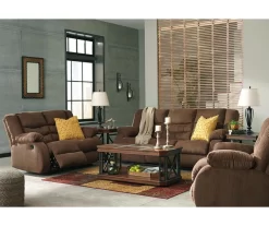 Tulen Chocolate Reclining Sofa -Home Style Shop 810594622 810594623 2