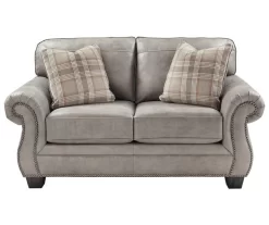 Olsberg Steel Faux Suede Loveseat