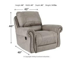 Olsberg Steel Faux Suede Rocker Recliner -Home Style Shop 810594670 3