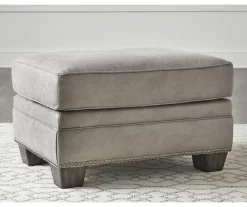 Olsberg Steel Faux Suede Ottoman 5 Olsberg Steel Faux Suede Ottoman -Home Style Shop 810594672 2 1