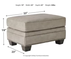 Olsberg Steel Faux Suede Ottoman 7 Olsberg Steel Faux Suede Ottoman -Home Style Shop 810594672 3 1