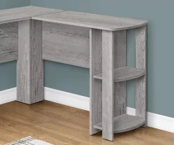 Industrial Gray L-Shaped Corner Desk With Open Storage -Home Style Shop 810597219 3