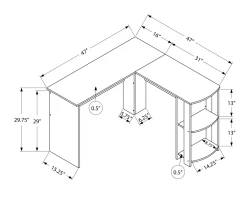 Industrial Gray L-Shaped Corner Desk With Open Storage -Home Style Shop 810597219 4