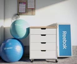 Evolution Vantage White & Weathered Oak 4-Drawer Storage Cart -Home Style Shop 810597741 3