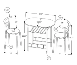 Monarch 3-Piece Dining Set -Home Style Shop 810598491 A7