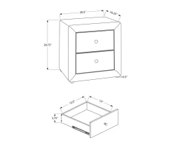 Monarch Linen Upholstered Nightstand -Home Style Shop 810598501 A7
