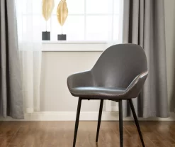 Glitzhome Mid-Century Modern Faux Leather Dining Chairs, 2-Pack -Home Style Shop 810598715 A0 2 1