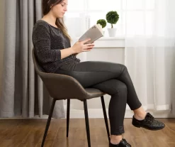 Glitzhome Mid-Century Modern Faux Leather Dining Chairs, 2-Pack -Home Style Shop 810598715 A0 3 1