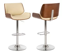 Glitzhome Mid-Century Modern Faux Leather & Chrome Adjustable Bar Stools, 2-Pack 24 Glitzhome Mid-Century Modern Faux Leather & Chrome Adjustable Bar Stools, 2-Pack -Home Style Shop 810598740 A0 3