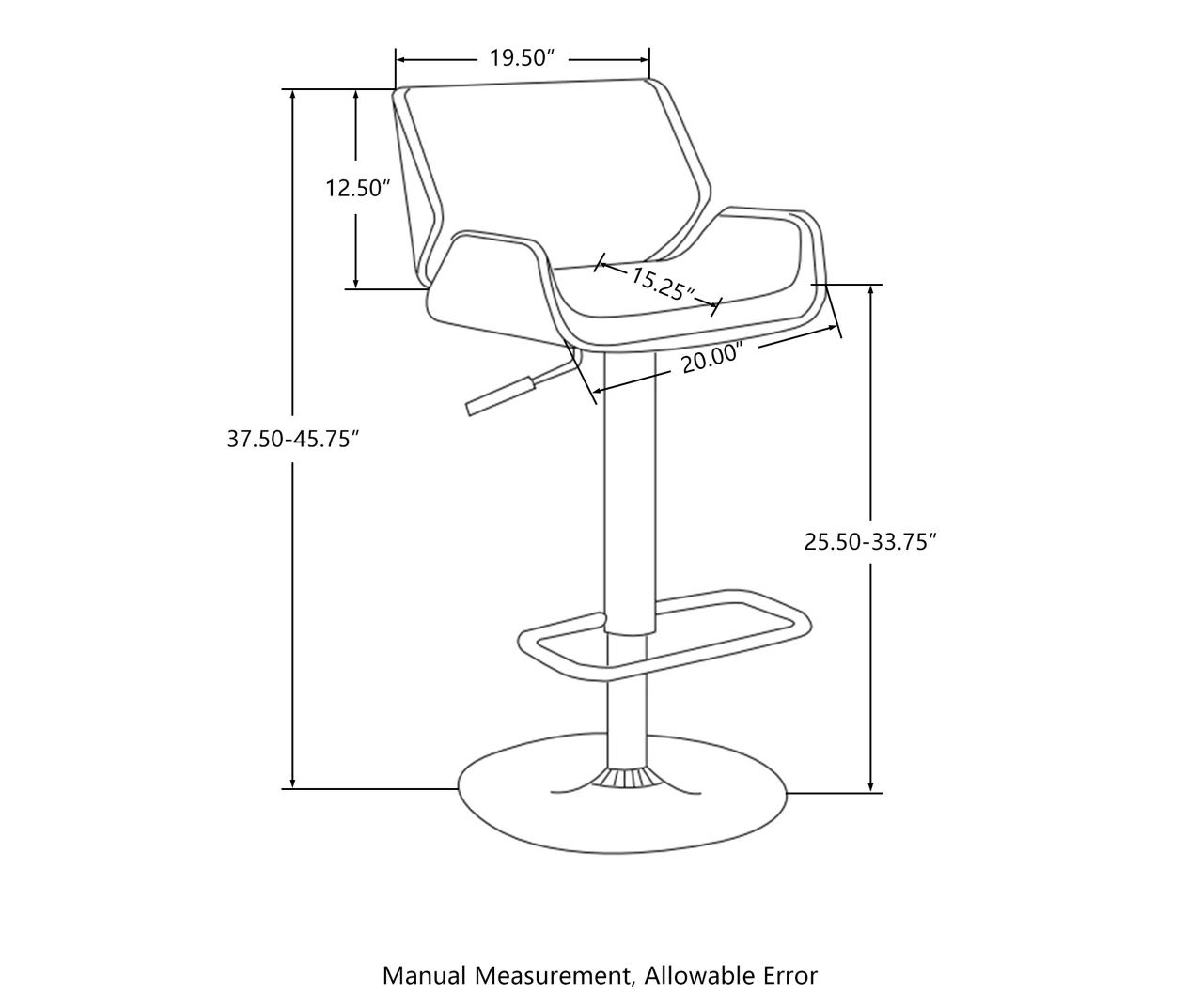 Glitzhome Mid-Century Modern Faux Leather & Chrome Adjustable Bar Stools, 2-Pack 10 Glitzhome Mid-Century Modern Faux Leather & Chrome Adjustable Bar Stools, 2-Pack - Image 10