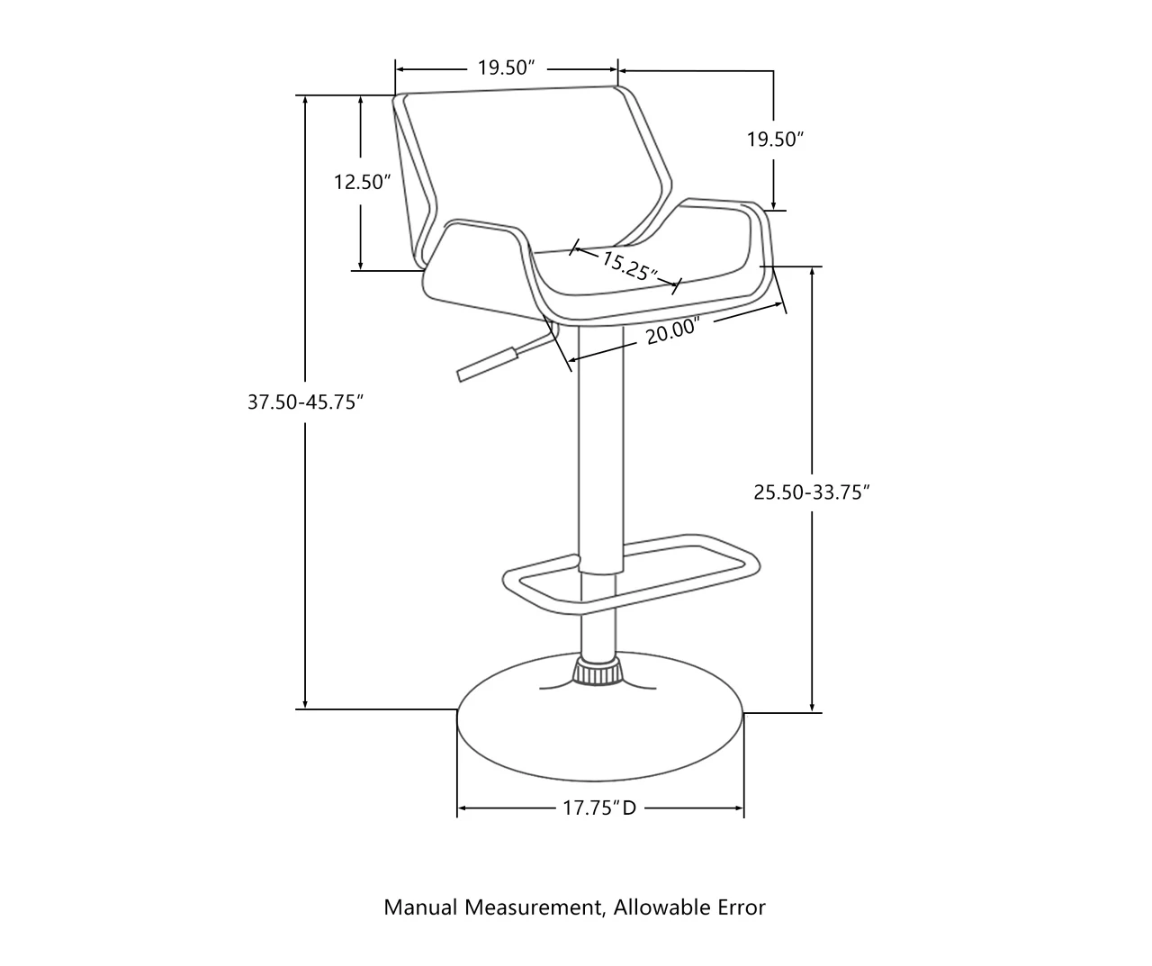 Glitzhome Mid-Century Modern Faux Leather & Chrome Adjustable Bar Stools, 2-Pack 17 Glitzhome Mid-Century Modern Faux Leather & Chrome Adjustable Bar Stools, 2-Pack - Image 17