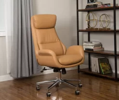 Light Brown Mid-Century Modern Faux Leather Executive Office Chair -Home Style Shop 810598939 A0 4