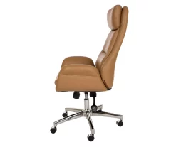 Light Brown Mid-Century Modern Faux Leather Executive Office Chair -Home Style Shop 810598939 A0 5