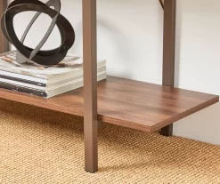 Walnut Modern Open 4-Shelf Bookcase -Home Style Shop 810598940 A0 4