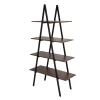 Walnut Modern A-Frame 4-Shelf Bookcase